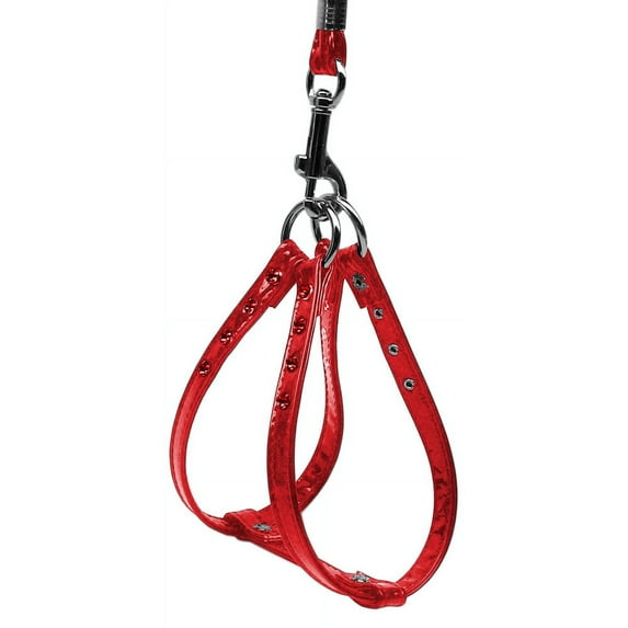 Glossy Patent Step In Harness Red 10 Pet Collar