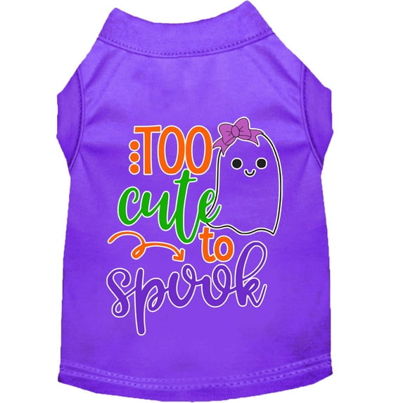 Halloween Pet Dog Cat Shirt Screen Printed, "Too Cute To Spook - Girly Ghost"