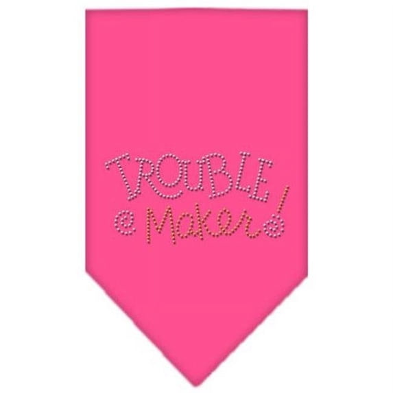 Mirage Pet Products Trouble Maker Rhinestone Bandana Bright Pink Large