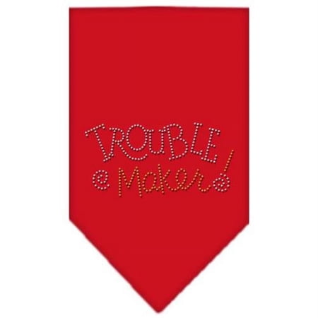 Mirage Pet Products Trouble Maker Rhinestone Bandana Red Large