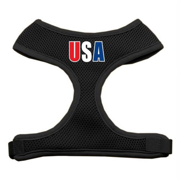 Mirage Pet Products USA Star Screen Print Soft Mesh Harness Black Extra Large