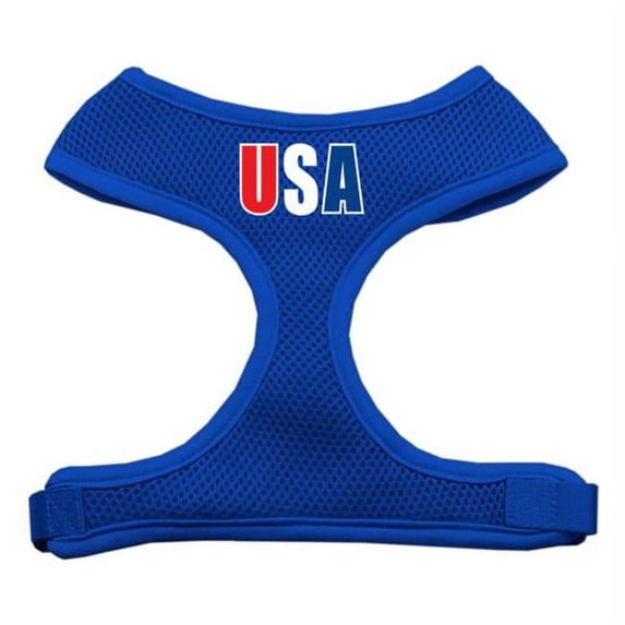 Mirage Pet Products USA Star Screen Print Soft Mesh Harness Blue Large