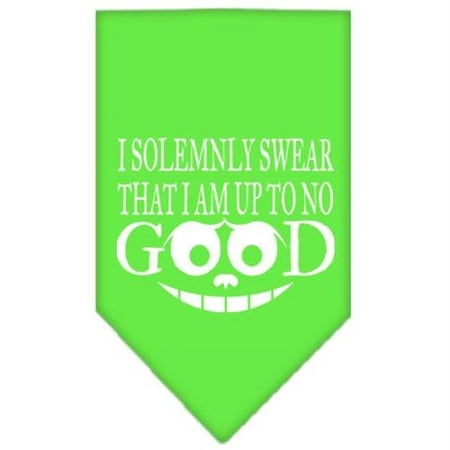Mirage Pet Products Up to No Good Screen Print Bandana - Lime Green - Small