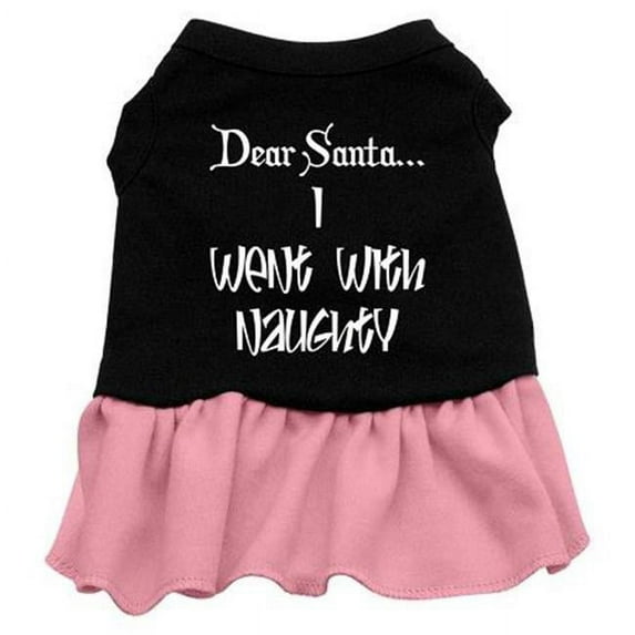 Mirage Pet Products Went With Naughty Screen Print Dress Black with Pink XXXL - 20
