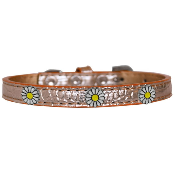 Dog, Puppy Pet Designer Croc Widget Collar, "White Daisies"