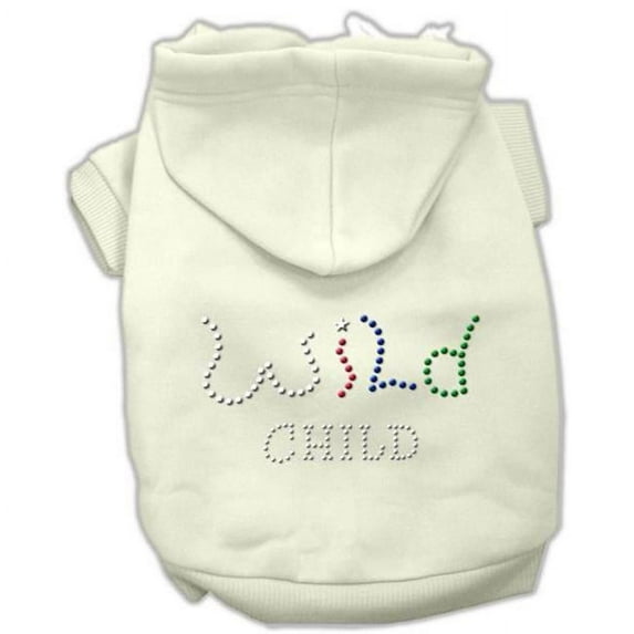 Mirage Pet Products Wild Child Rhinestone Hoodies Cream XXL - 18