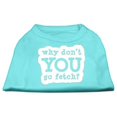 thumbnail image 1 of Mirage Pet Products  You Go Fetch Screen Print Shirt Aqua XS - 8, 1 of 1