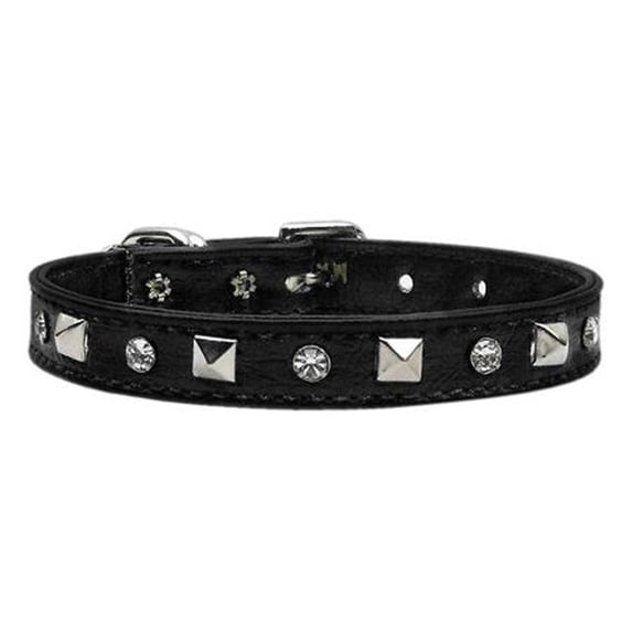 Mirage Pet Products in. Just the Basics in. Crystal and Pyramid Collars Black 14
