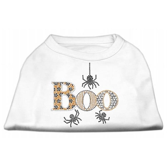 Mirage Pet Products52-89 XLWT Boo Rhinestone Dog Shirt, White - Extra Large
