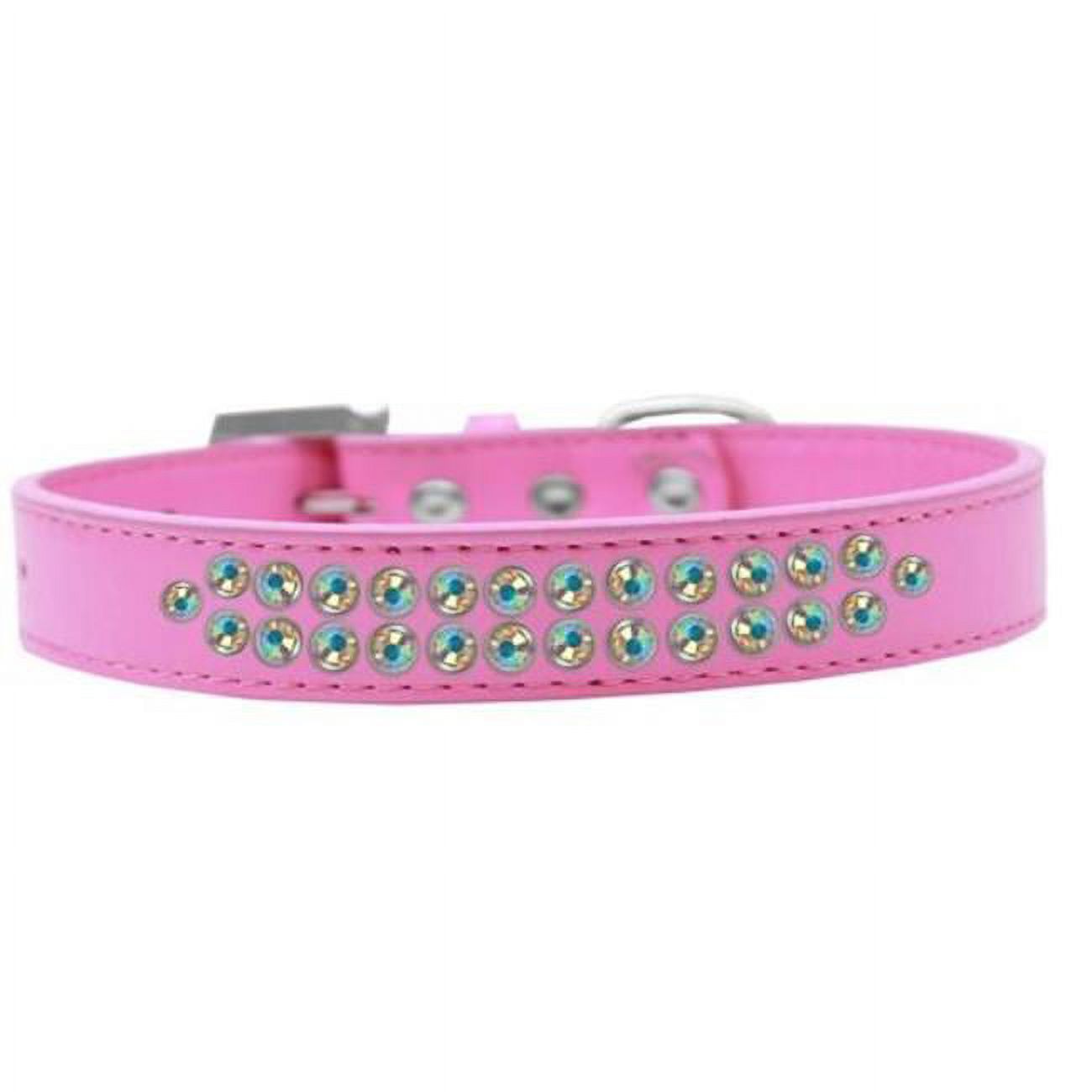 Mirage Pet Products613-02 BPK-20 Two Row AB Crystal Dog Collar, Bright Pink - Size 20 - image 1 of 5