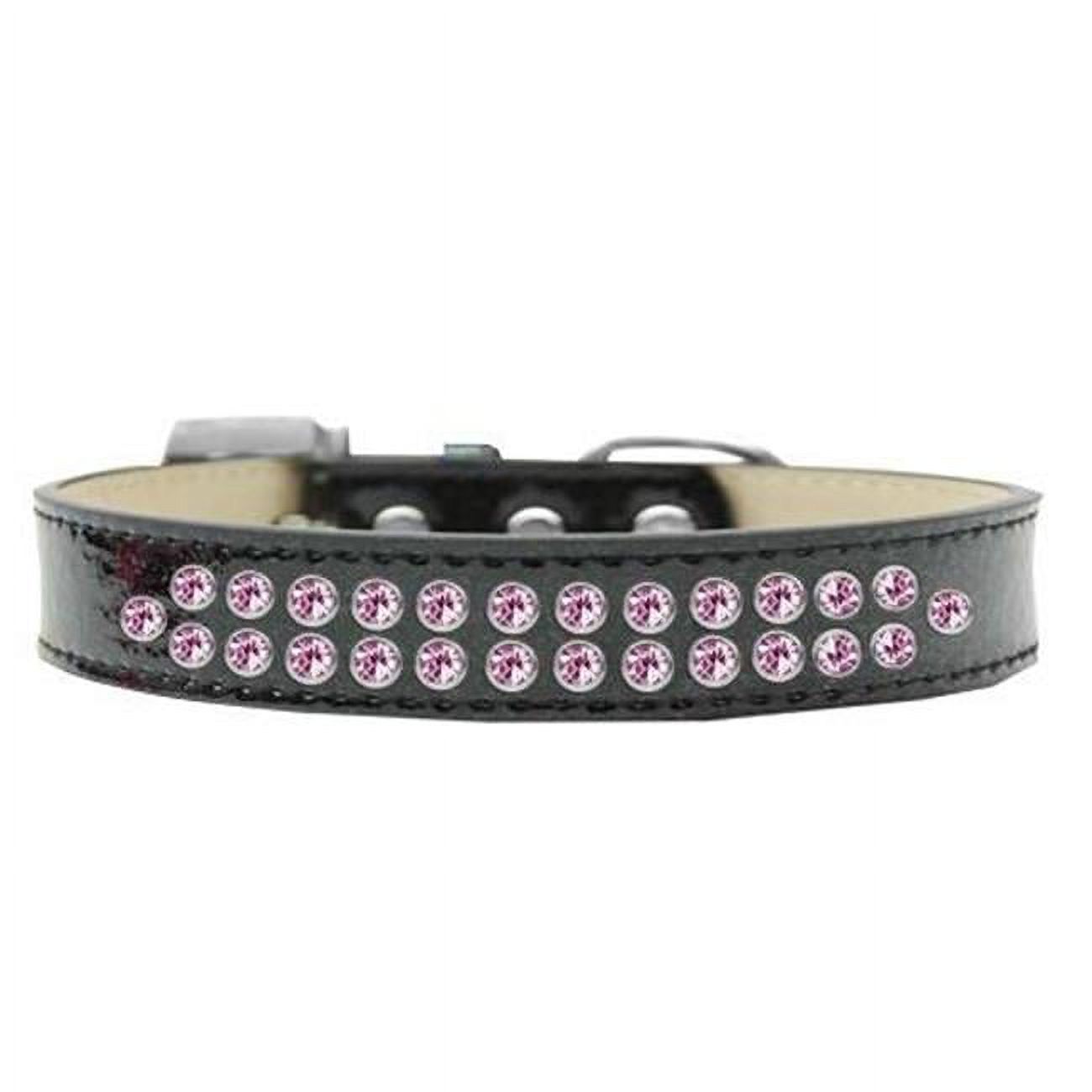 Mirage Pet Products614-06 BK-12 Two Row Light Pink Crystal Dog Collar, Black Ice Cream - Size 12 - image 1 of 5
