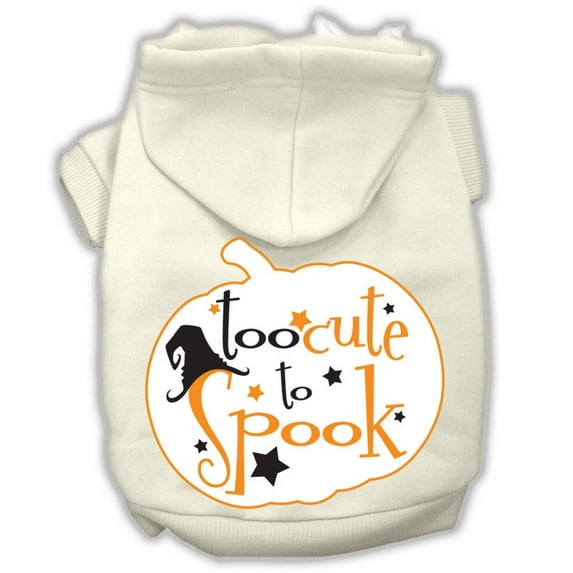 Halloween Pet Dog Cat Hoodie Screen Printed, "Too Cute To Spook"