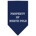 thumbnail image 1 of Dog Supplies Property Of North Pole Screen Print Bandana Navy Blue Large, 1 of 10