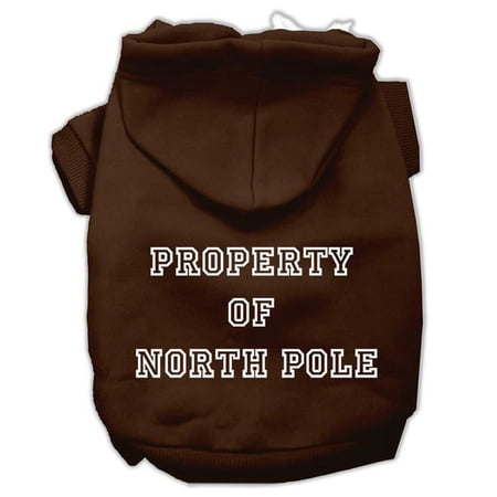 Mirage Pet Property of North Pole Screen Print Pet Hoodies, Brown - 3XL