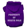 thumbnail image 1 of Christmas Pet Dog  Cat Hoodie Screen Printed, "Property of North Pole", 1 of 11