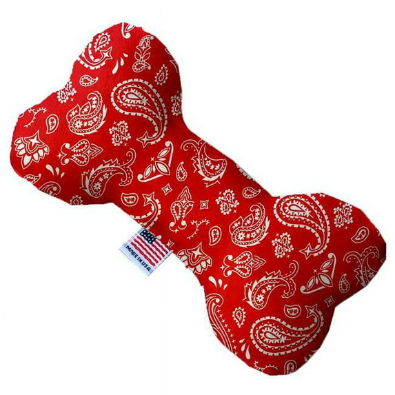 Mirage Pet Red Western Canvas Bone Dog Toy - 6 in.