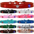 thumbnail image 1 of Dog, Puppy and Pet Designer Croc Widget Collar, "Red, White  Blue Stars", 1 of 10