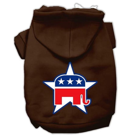 Mirage Pet Republican Screen Print Pet Hoodies, Brown - 3XL 20