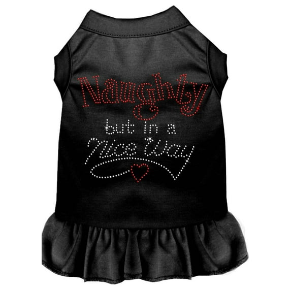 Christmas Pet Dog Cat Dress Rhinestone, "Naughty But In A Nice Way"