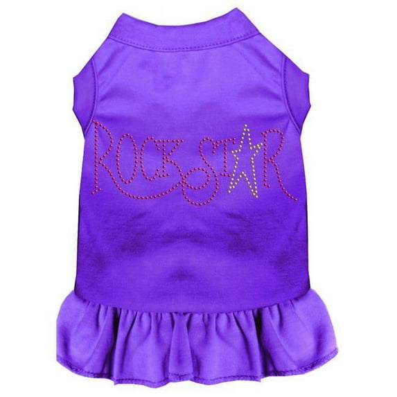 Mirage Pet Rhinestone Rockstar Dress, Purple - Extra Small 8