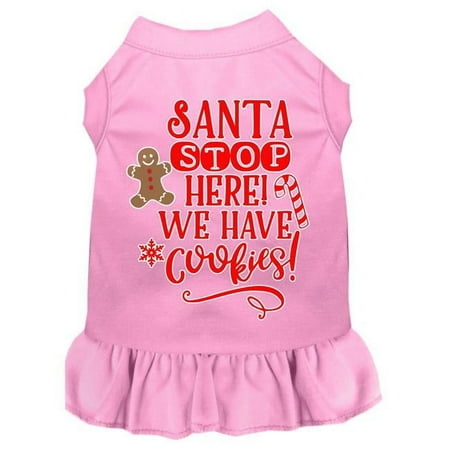 Mirage Pet Santa, We Have Cookies Screen Print Dog Dress, Light Pink - 3XL