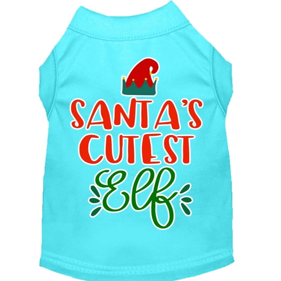 Christmas Pet Dog Cat Shirt Screen Printed, "Santa's Cutest Elf"