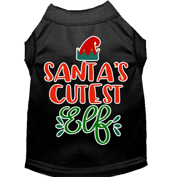 Christmas Pet Dog Cat Shirt Screen Printed, "Santa's Cutest Elf"