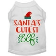 thumbnail image 1 of Christmas Pet Dog  Cat Shirt Screen Printed, "Santa's Cutest Elf", 1 of 11