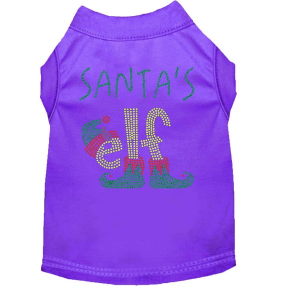 Christmas Pet Dog Cat Shirt Rhinestone, "Santa's Elf"
