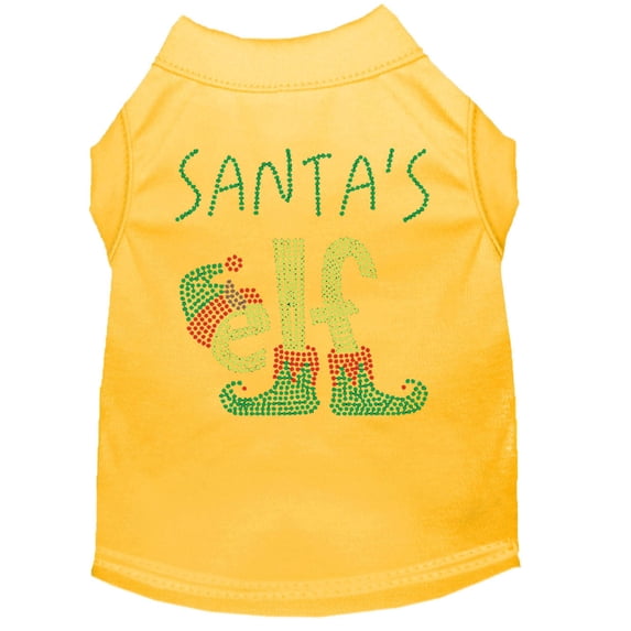 Christmas Pet Dog Cat Shirt Rhinestone, "Santa's Elf"