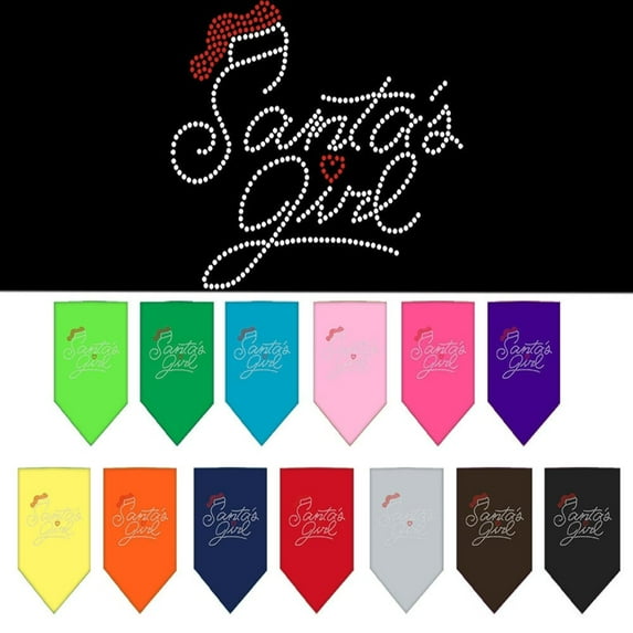 Mirage Pet Santa's Girl Rhinestone Bandana Yellow Small
