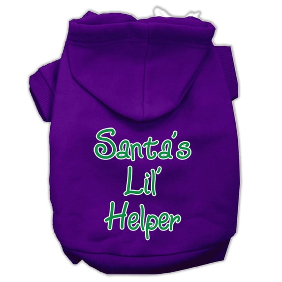 Mirage Pet Santa's Lil' Helper Screen Print Pet Hoodies Purple Size Sm