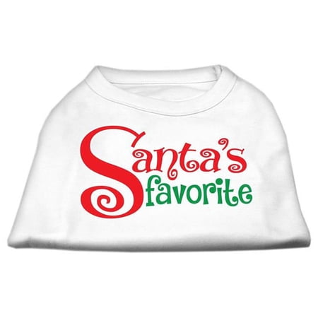 Mirage Pet Santas Favorite Screen Print Pet Shirt, White - 2XL - Size 18