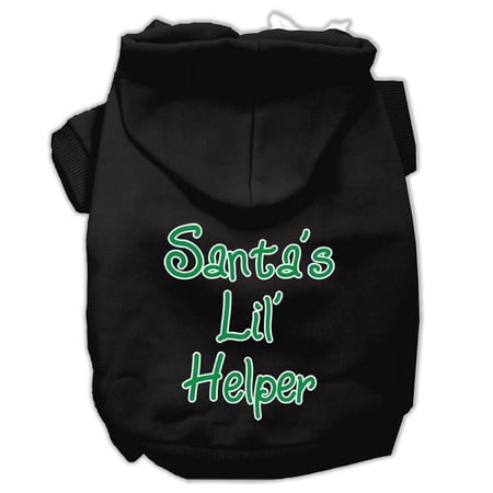 Mirage Pet Santas Lil Helper Screen Print Pet Hoodies, Black - Extra Large