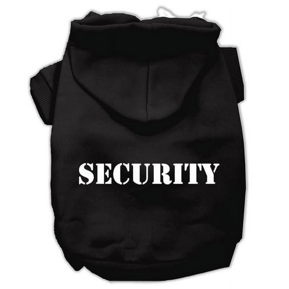 Mirage Pet Security Screen Print Pet Hoodies, Black with Cream Text - Extra Small 8