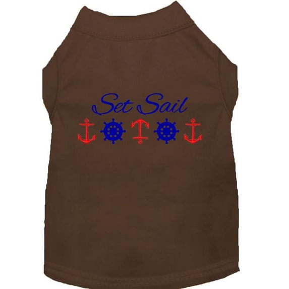 Mirage Pet Set Sail Embroidered Dog Shirt, Brown - 3XL