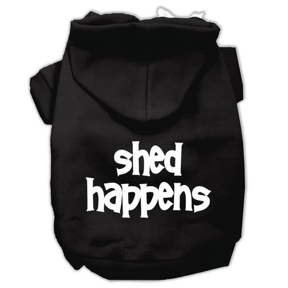 Mirage Pet Shed Happens Screen Print Pet Hoodies, Black - 2XL 18