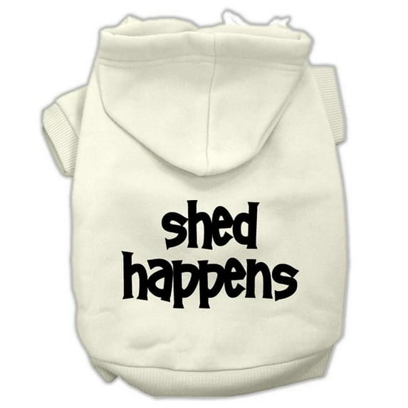 Mirage Pet Shed Happens Screen Print Pet Hoodies, Cream - 3XL 20