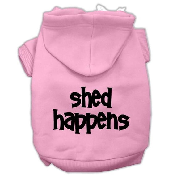 Mirage Pet Shed Happens Screen Print Pet Hoodies, Light Pink - Extra Small 8