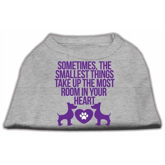 Mirage Pet Smallest Things Screen Print Dog Shirt, Grey - Medium 12
