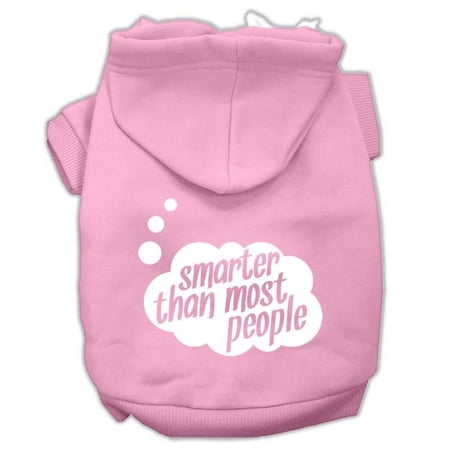 Mirage Pet Smarter Then Most People Screen Printed Dog Pet Hoodies, Light Pink - Small - Size 10