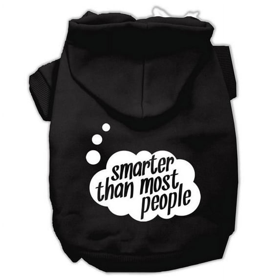 Mirage Pet Smarter then Most People Screen Printed Dog Pet Hoodies, Black - 2XL 18