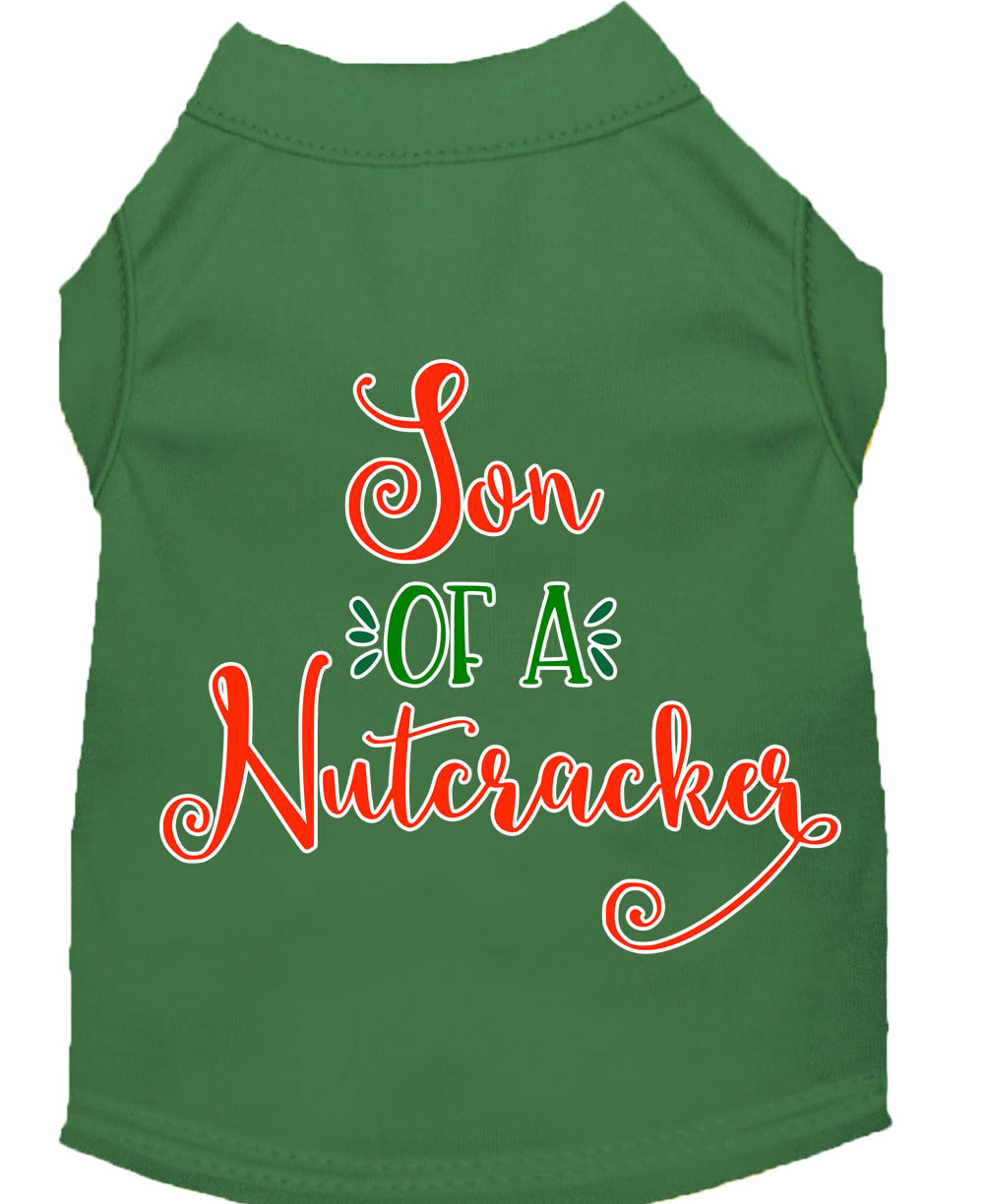 Mirage Pet Son of a Nutcracker Screen Print Dog Shirt Green Med