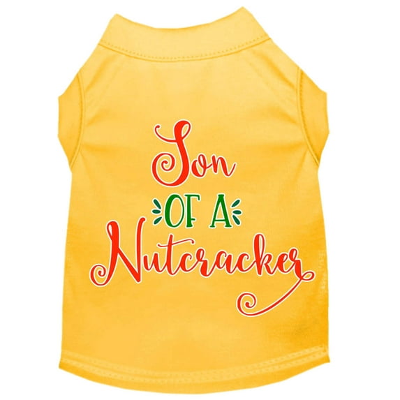 Mirage Pet Son of a Nutcracker Screen Print Dog Shirt Yellow Lg