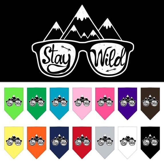 Mirage Pet Stay Wild Screen Print Bandana Purple Large