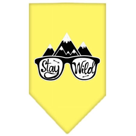 Mirage Pet Stay Wild Screen Print Bandana, Yellow - Large