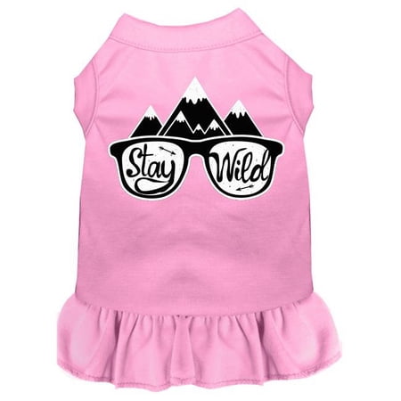 Mirage Pet Stay Wild Screen Print Dog Dress, Light Pink - 2XL 18