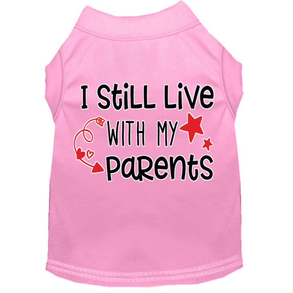 Mirage Pet 51-452 LPKLG Still Live with My Parents Screen Print Dog Shirt, Light Pink - Large