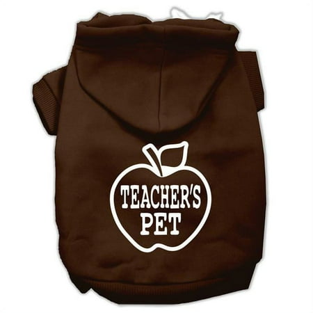 Mirage Pet Teachers Pet Screen Print Pet Hoodies, Brown - Extra Large