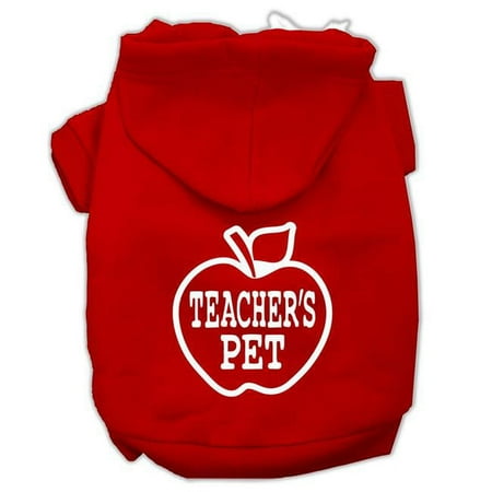 Mirage Pet Teachers Pet Screen Print Pet Hoodies, Red - Large